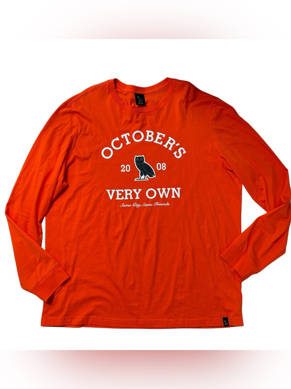 OVO October's Very Own Orange Long Sleeve Shirt Size XXL